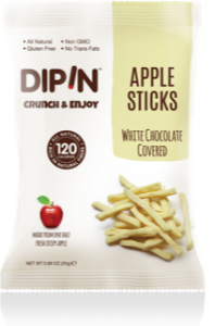 DIPIN White Chocolate Covered Dried Apple Sticks
