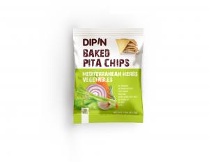 DIPIN Baked Pita Chips - Mediterranean Herbs and Vegetables