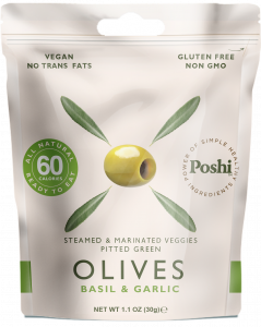 Marinated olives - Basil & Garlic, 30g, 50g - snack size