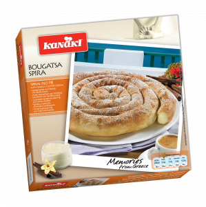 Spira Filo Pie with vanilla custard cream (Bougatsa Spira)