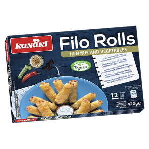Filo Rolls with Hummus and Vegetables