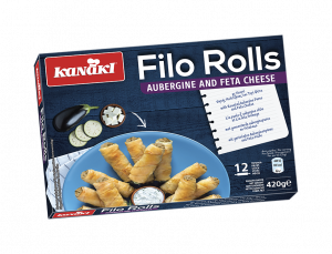 Filo Rolls with Aubergine and Feta Cheese
