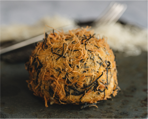 GORGONZOLA-CHICKEN RISOTTO in Kataifi-Nori Crust