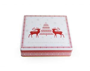 Red & White Christmas Reindeer tin