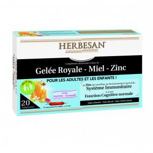 HERBESAN - Royal Jelly 400mg + Honey + Zinc - 20 vials x 15ml