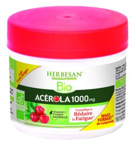 HERBESAN - Acerola 1000 Organic - Maxi Size 60 chewable tablets