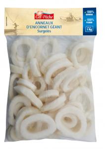 Frozen raw squid rings