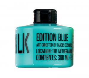 STACKABLE translucent blue PET bottle body milk, 300ml - white - lily fragrance - 2701408