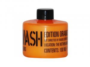 STACKABLE translucent orange PET bottle body wash, 100ml - white - blossom fragrance - 2701420