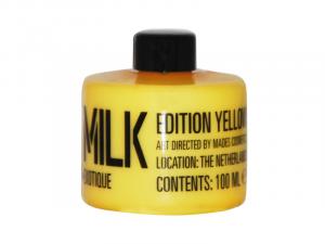 STACKABLE translucent yellow PET bottle body milk, 100ml - white - exotic fragrance - 2701424