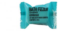 STACKABLE translucent blue EDITION bath fizzer tablet in PET container (100 pieces), 20g - white - lily fragrance - 2701436