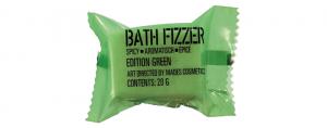 STACKABLE translucent lime EDITION bath fizzer tablet in PET container (100 pieces), 20g - white - spicy fragrance - 2701437