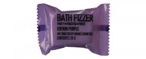 STACKABLE translucent purple EDITION bath fizzer tablet in PET container (100 pieces), 20g - white - fruity fragrance - 2701442