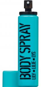 STACKABLE translucent blue PET bottle body spray, 100ml - clear - lily fragrance - 2701451