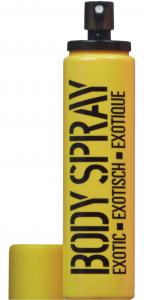 STACKABLE translucent yellow PET bottle body spray, 100ml - clear - exotic fragrance - 2701453