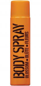 STACKABLE translucent orange PET bottle body spray, 100ml - clear - blossom fragrance - 2701456