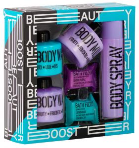 STACKABLE beauty booster blue-black with 3 bottles & 2 bath fizzer tablets blue/purple - 2701462