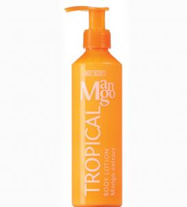 BODY RESORT clear orange PET bottle body lotion, 250 ml - white - tropical mango fragrance - mango extract - 2703708