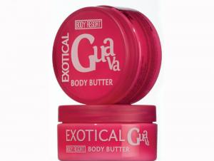 BODY RESORT clear pink jar body butter, 200ml - white - exotical guava fragrance - guava extract - 2703780