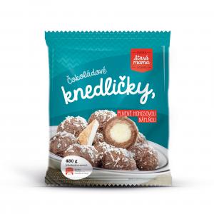 Chocolate dumplings with coconut filling