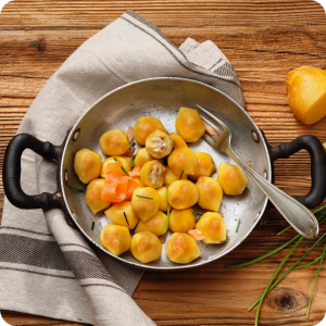 Salmon stuffed Gnocchi