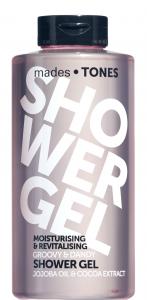 mades • TONES groovy & dandy shower gel in transparent purple printed bottle, 500ml - authentic fragrance - cocoa extract - 2703904