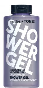 mades • TONES dreamy & lazy shower gel in transparent violet printed bottle, 500ml - chill fragrance - violet extract - 2703905