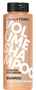 mades • TONES pretty & silly volume shampoo in transparent peach printed bottle, 300ml - sensual fragrance - silk tree extract - 2703912