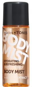 mades • TONES pretty & silly body mist in transparent peach printed bottle, 50ml - sensual fragrance - silk tree extract - 2703922