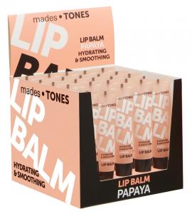 mades • TONES pretty & silly lip balm in translucent peach printed tube, 15ml - papaya flavour - 2703932