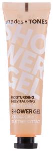 mades • TONES pretty & silly shower gel in translucent peach printed tube, 65ml - sensual fragrance - silk tree extract - 2703945