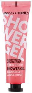 mades • TONES cheeky & flirty shower gel in translucent pink printed tube, 65ml - sophisticated fragrance - lotus extract - 2703946