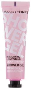 mades • TONES groovy & dandy shower gel in translucent purple printed tube, 65ml - authentic fragrance - cocoa extract - 2703947
