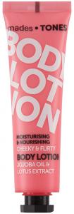 mades • TONES cheeky & flirty body lotion in translucent pink printed tube, 65ml - sophisticated fragrance - lotus extract - 2703951