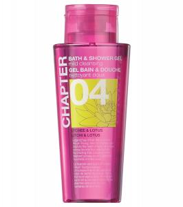 CHAPTER 04 clear pink bottle - bath & shower gel, 400 ml - clear - lychee & lotus fragrance - 2705004