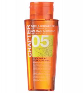 CHAPTER 05 clear orange bottle - bath & shower gel, 400 ml - clear - peach & orchid fragrance - 2705005