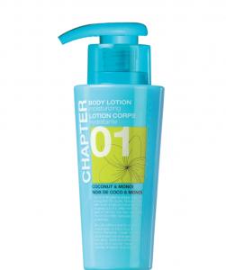CHAPTER 01 clear turquoise bottle - body lotion, 400 ml - white - coconut & monoi fragrance - 2705006