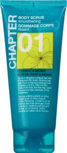 CHAPTER 01 clear turquoise tube - body scrub, 200 ml - white - coconut & monoi fragrance - 2705016