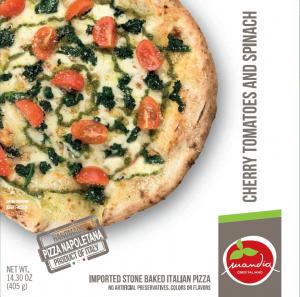 MANDIA Cherry Tomatoes, Spinach and Basil Pesto Frozen Pizza