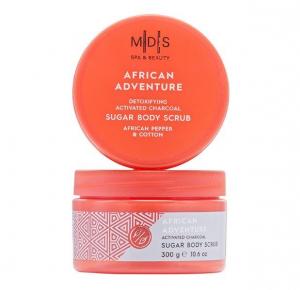 M|D|S spa & beauty - AFRICAN ADVENTURE 'detoxifying activated charcoal brown sugar body scrub', 300 g - shea butter - African pepper / cotton extract - 2708306