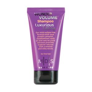 M|D|S HAIR CARE - WONDER VOLUME sulfate free shampoo LUXURIOUS LIFTING - soya proteins complex, 75ml - meadowfoam & seed oil - pink pepper, violet rice & red tea extract - fine hair type - 2709305