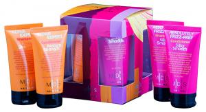 MDS hair care travel set with 4 tubes, 75 ml REPAIR EXPERT & ABSOLUTELY FRIZZ-FREE - 2709410