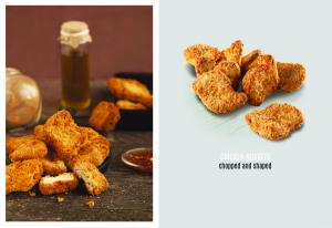 Chicken NUGGETS, chopped and shaped