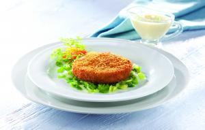 Fishburger with leek - breaded and prefried