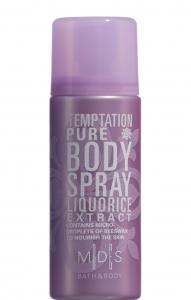 M|D|S BATH & BODY - TEMPTATION PURE body spray, 50ml - matt pale purple - elegant character fragrance - liquorice extract - 2709717