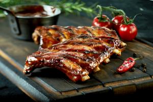 Slow Cooked Pork Loin Rib Rack in Sweet BBQ Sauce