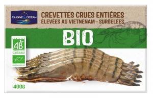 Organic whole raw shrimps