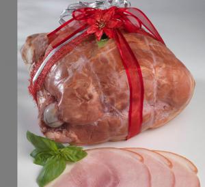 Traditional Christmas ham with bone