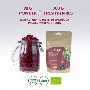Freeze-Dried Organic Wild Cranberry Powder - Rustic line