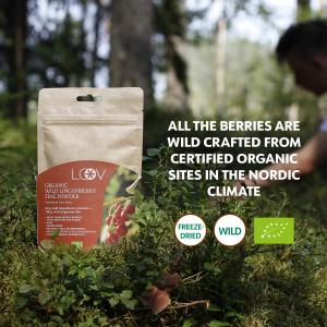 Freeze-Dried Organic Wild Lingonberry Powder - Rustic line